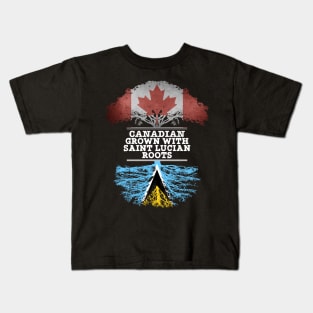 Canadian Grown With Saint Lucian Roots - Gift for Saint Lucian With Roots From Saint Lucia Kids T-Shirt